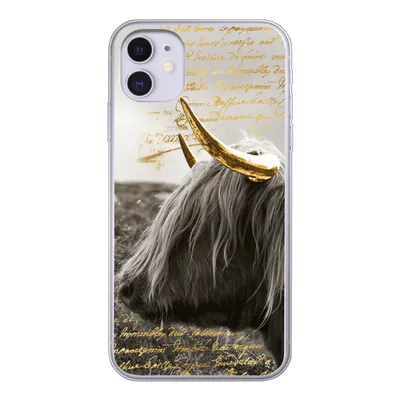 Produktbild von MuchoWow® Handyhülle Schutzhülle Hülle für iPhone 11 Schottischer Highlander - Gold - Hoorn Silikon Softcase Handy Hülle - Handytasche