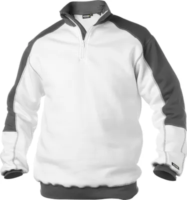 Produktbild von DASSY® Basiel Zweifarbiges Sweatshirt WEIß/ZEMENTGRAU Gr.M Länge: STANDARD
