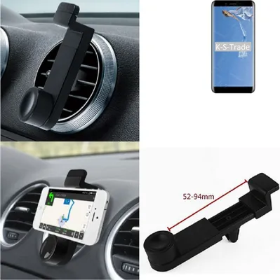 Produktbild von K-S-Trade Lüftungshalterung kompatibel mit Doogee X60L KFZ-Halterung Autohalterung Handy-halterung Lüftungsgitter Lüftungsschlitze Schwarz