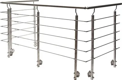 Produktbild von Pertura Geländer-Komplettset Hestia U-Form Edelstahl mit Rundstäbenfür Seitenmontage B: 7 m