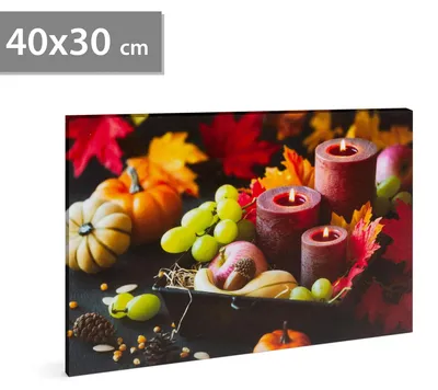 Produktbild von GLOBIZ LED-Bild – Kerzenmotiv – 2 x AA-Batterien, 40 x 30 cm