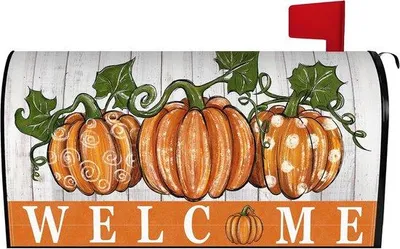 Produktbild von Famanu Briefkastenabdeckung Herbstpumpkin 51x45 cm - Wasserfeste Dekoration für Garten und Briefkasten
