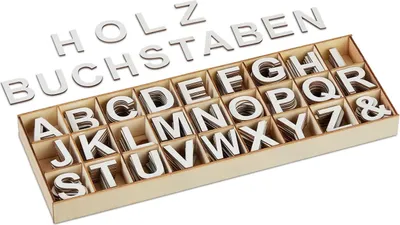 Produktbild von Holzbuchstaben Set - 324 Teile zum Basteln & Gestalten