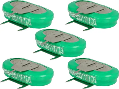 Produktbild von vhbw 5x NiMH Ersatz Knopfzellen-Akku Typ 1/V150H 3-Pins 150mAh 1,2V kompatibel mit Modellbau-Akkus, Solar-Leuchten uvm.