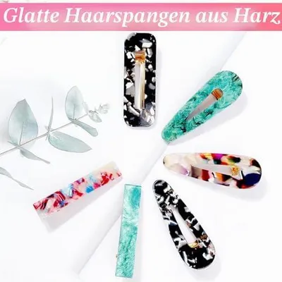 Produktbild von 30 Acrylharz- und Perlen-Haarspangen für Frauen und Ponyfrisuren