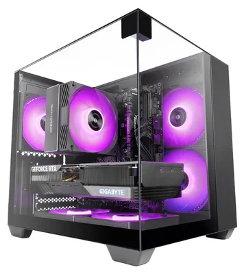 Produktbild von Mars Gaming MC-VISIONM, Mini Tower, PC, Schwarz, micro ATX, Mini-ITX, Metall, Gehärtetes Glas, Gaming