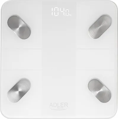 Zdjęcie produktu dla Inteligentna waga ADLER, analiza 18 parametrów, LED, 180kg, Bluetooth
