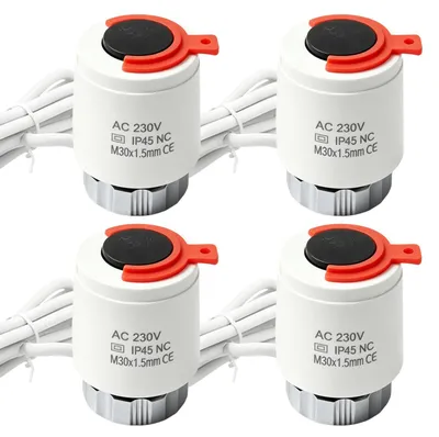4x Stellantrieb Fußbodenheizung 230V M30x1,5 NC stromlos geschlossen