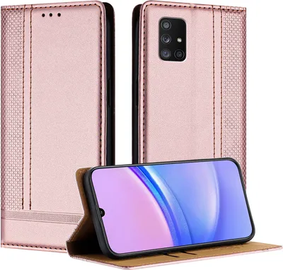 Obrázek produktu pro Pouzdro na mobilní telefon pro Samsung Galaxy A71 5G Kožené flipové pouzdro se stojánkem Pink