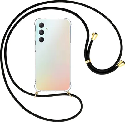Produktbild von Handykette Backcover-Schutzhülle mit Band (Metall goldfarben) für Samsung Galaxy S23 FE (6.4'') - schwarz