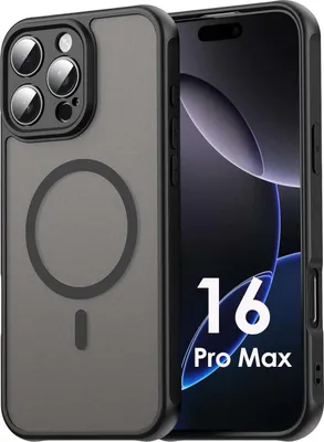 Produktbild von Handyhülle für Apple iPhone 16 Pro Max Matt Case Schutzhülle Kratzfest Passgenau Schwarz