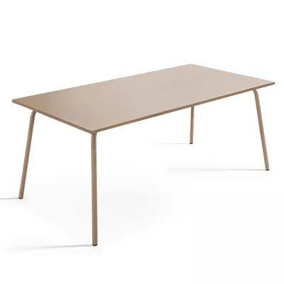 Produktbild von Gartentisch und 8 Metallsessel Taupe - Oviala Palavas