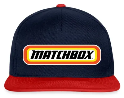 Produktbild von Spreadshirt Matchbox™ Offizielles Logo Orange, Gelb & Schwarz Snapback Cap, One size, Navy/Rot