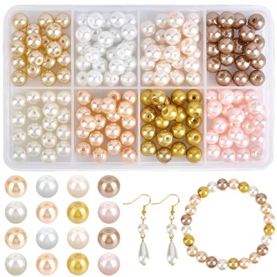 Image de 200 perles en verre avec un trou rond
