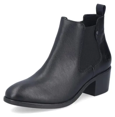 Imagen del producto de Botines de mujer Rieker, estilo Chelsea clásico con tacón bloque, modelo 73971, talla: 41 EU, color: negro