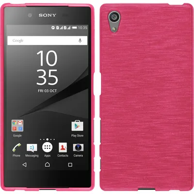 Produktbild von PhoneNatic Case kompatibel mit Sony Xperia Z5 - pink Silikon Hülle brushed + 2 Schutzfolien