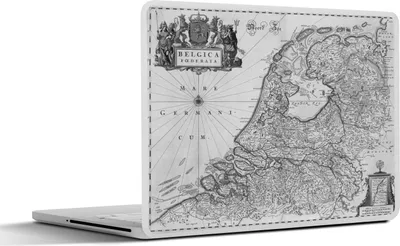 Produktbild von MuchoWow® Laptop Aufkleber Sticker Cover Schwarz-weiße Karte der Niederlande 40x30 cm - Laptop Dekoration - Selbstklebend