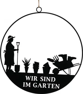 Produktbild von Metall-Hängedekoration mit Schriftzug für Garten und Eingang