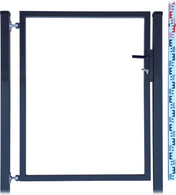 Produktbild von Gartentor - Rahmen für Zaunlatten und Paneele 120 cm Graphit RAL7016 + PFOSTEN | Zaunlatten