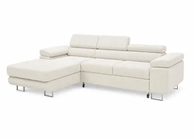 Obrázek produktu pro Rohová sedačka PASSANO, barva krémová, rozměry 275 x 90 x 202 cm, levostranné provedení s rozkládací funkcí a úložným prostorem na lůžko, Obrázek vytvořený pomocí AI