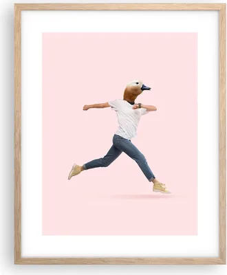 Produktbild von Gerahmtes Poster - Rahmen in heller Eiche - Anthropomorphisierung Mensch Ente - 40x50 cm - Wand Bild - Wanddeko - Wandbilder - Kunstposter - Wandposter - Bilderrahmen - Bilder - P2NPA40x50-4597
