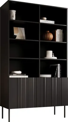 Produktbild von MIRJAN24 Regal Isla 100 2D mit zwei Drehtüren (Farbe: Schwarz)