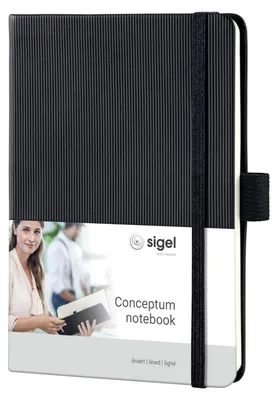 Produktbild von Sigel Conceptum Premium Notizbuch A6 liniert schwarz Hardcover 194 Seiten