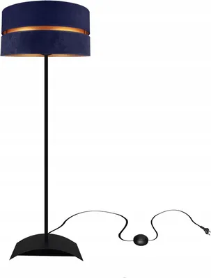 Produktbild von Stehlampe Wohnzimmer Dunkelblau-Gold Stehleuchte Standleuchte Design Modern E27 aus Serie N340 (N340-P-DBDB)