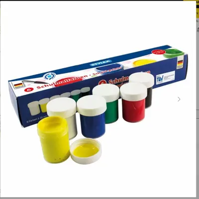 Produktbild von 6 Schulmalfarben mit je 20ml / 6 verschiedene Farben