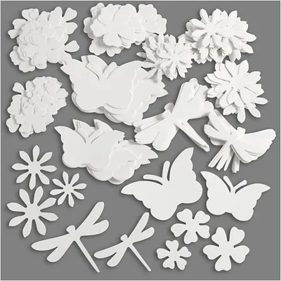 Produktbild von Sommerliche Stanzfiguren, Größe 4,5-12 cm, 240 g, Weiß, 362 Stk/ 1 Pck [HOB-23839]