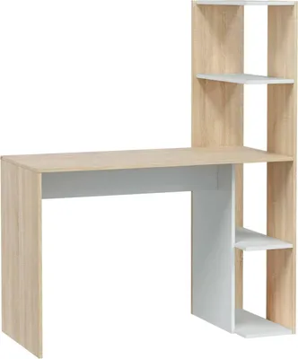 Produktbild von Pittston Schreibtisch 110x52x136 cm Weiß, 4 Regale
