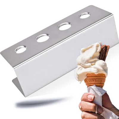 Eistütenhalter Edelstahl 4 Löcher 27 cm