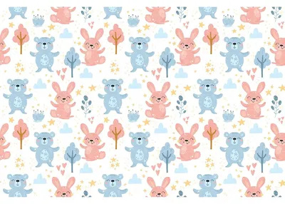 Produktbild von Kindermöbelaufkleber mit Bär und Waldhasen, 40 x 60 cm