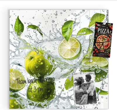 Produktbild von Magnettafel 50x50cm Pinnwand Whiteboard beschreibbar - Zitrusfrucht Spritzer