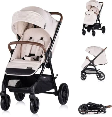 Produktbild von Chipolino Kinderwagen Ultera Buggy klappbar Korb Federung Hinterradbremse Gurt hellbraun