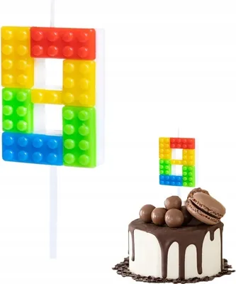 Produktbild von Lego Geburtstag Kerze Nummer 8 Bunt Für Geburtstagsparty