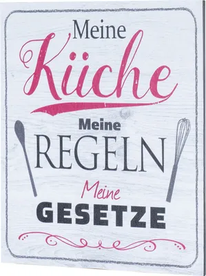 Produktbild von Wandbild 20x20cm Küche Küchenschild Spruch Regeln Deko Wandschild Bild Wanddeko