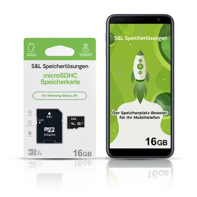 Produktbild von microSD Speicherkarte S&L für Samsung Galaxy J6+ - Speicherkapazität: 16 GB
