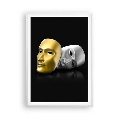 Produktbild von Gerahmtes Poster - Weißer Rahmen - Maske Theater Bühne Schauspieler - 70x100 cm - Wand Bild - Wanddeko - Wandbilder - Wandposter - Bilderrahmen - Bilder - Kunstdruck - Wandbild - P2WPA70x100-2432