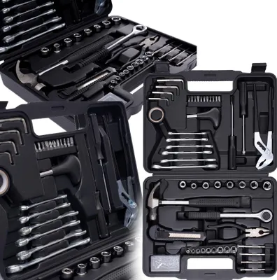 A collage of toolboxes and tools.
