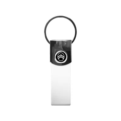 Image de Porte-clés Citroën Blanc Officiel, logo New Noir