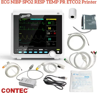 Produktbild von CMS6000 Vitalparameter CO2 Patientenmonitor tragbare ETCO2 Kapnograph EKG NIBP SPO2 RESP TEMP PR mit Drucker