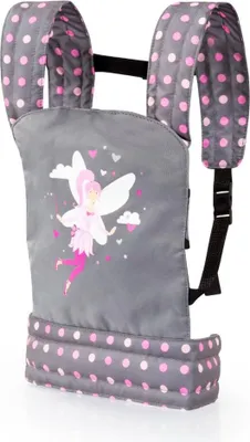 Produktbild von Bayer Design 62266AA Puppentrage mit gepolsterten Schultergurten, vorne und hinten zu tragen, schwarz, rosa, grau