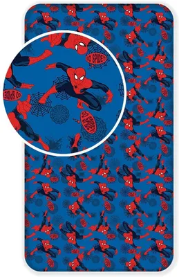 Produktbild von Spiderman Spannbetttuch Spannbettlaken Bettlaken Betttuch mit Gummizug 90 X 200 cm