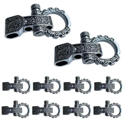 Paracord-Gespen, 10 Stück, verstellbar, Silber, Metall
