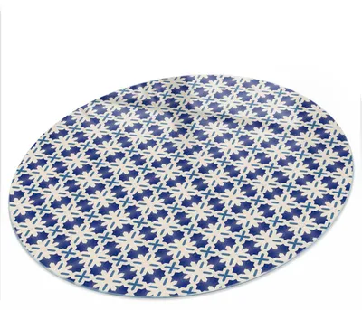 Produktbild von Bedruckte Glas Tischplatte fi80 cm – Glas Tischplatte Küche – Tischplatte aus Sicherheitsglas – Glasplatte für Küchentisch – Moderne Tischplatte Glas – Dekorative Glastischplatte – Pflegeleichte Tischplatte Küche – Geometrische Eleganz, KI-generiertes Bild