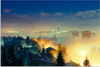 Produktbild von MuchoWow® Poster Die nebligen Straßen von Sarajevo in Bosnien und Herzegowina 60x40 cm - Schlafzimmerdekoration