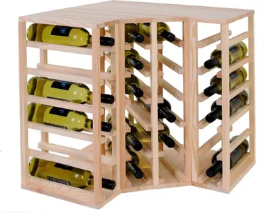 Produktbild von Weinregal 60 cm, Eckmodul, Kiefernholz natur