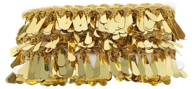 Produktbild von Taillenkette, goldfarbene Metallapplikation, Glitzer, elastische Pailletten, Wassertropfenform, Accessoire