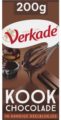 Produktbild von Verkade Kookchocolade 200g – Hochwertige Backschokolade für Kuchen & Desserts
